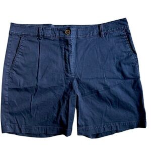Talbots Women’s Weekend Shorts Navy Blue Size 12 Cotton Spandex Casual Chino